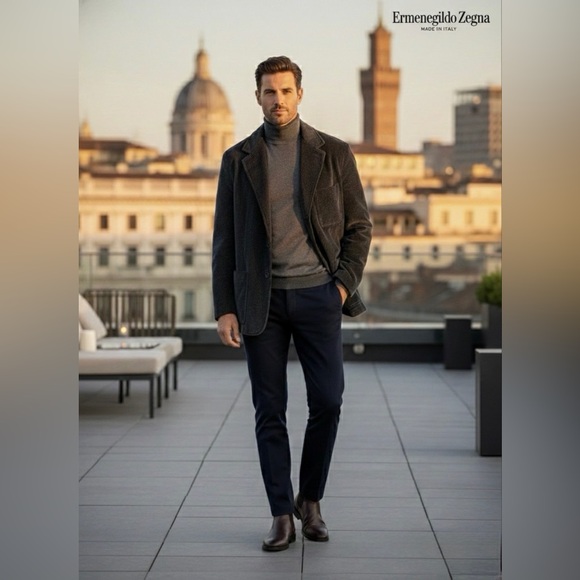 Ermenegildo Zegna Charcoal Gray Wool Blazer size 40
